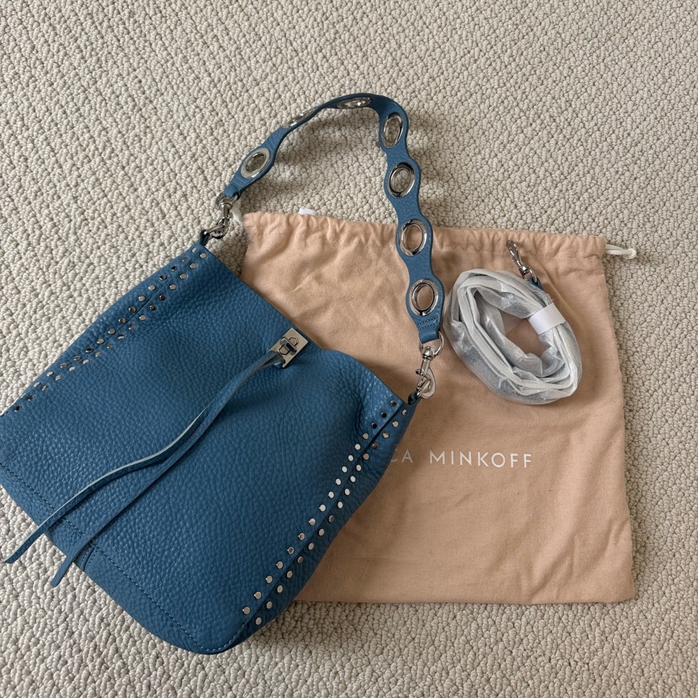 Rebecca Minkoff Blue Studded Shoulder Bag